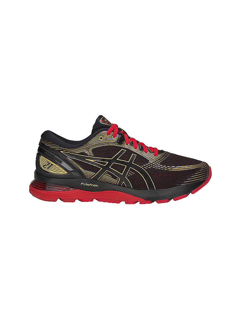 ASICS Herren Laufschuh Gel Nimbus 21 Innovation in Motion BLACK CLASSIC RED